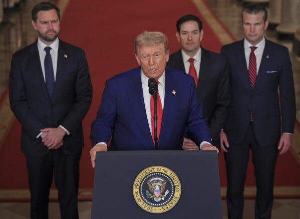 Transcript of Trump's speech on US strikes on Iran | AP News