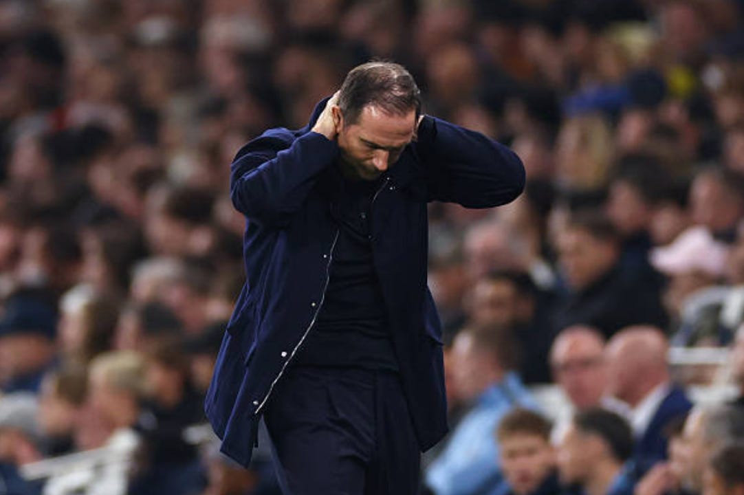 LONDON, ENGLAND - OCTOBER 19: Frank Lampard, Manager / Head Coach of Coventry City looks dejected during the Premier League 2026/27 match between Tottenham Hotspur and Coventry City at Tottenham Hotspur Stadium on October 19, 2026 in London, England. (Photo by Marc Atkins/Getty Images) LONDON, ENGLAND - OCTOBER 19: Frank Lampard, Manager / Head Coach of Coventry City looks dejected during the Premier League 2026/27 match between Tottenham Hotspur and Coventry City at Tottenham Hotspur Stadium on October 19, 2026 in London, England. (Photo by Marc Atkins/Getty Images)