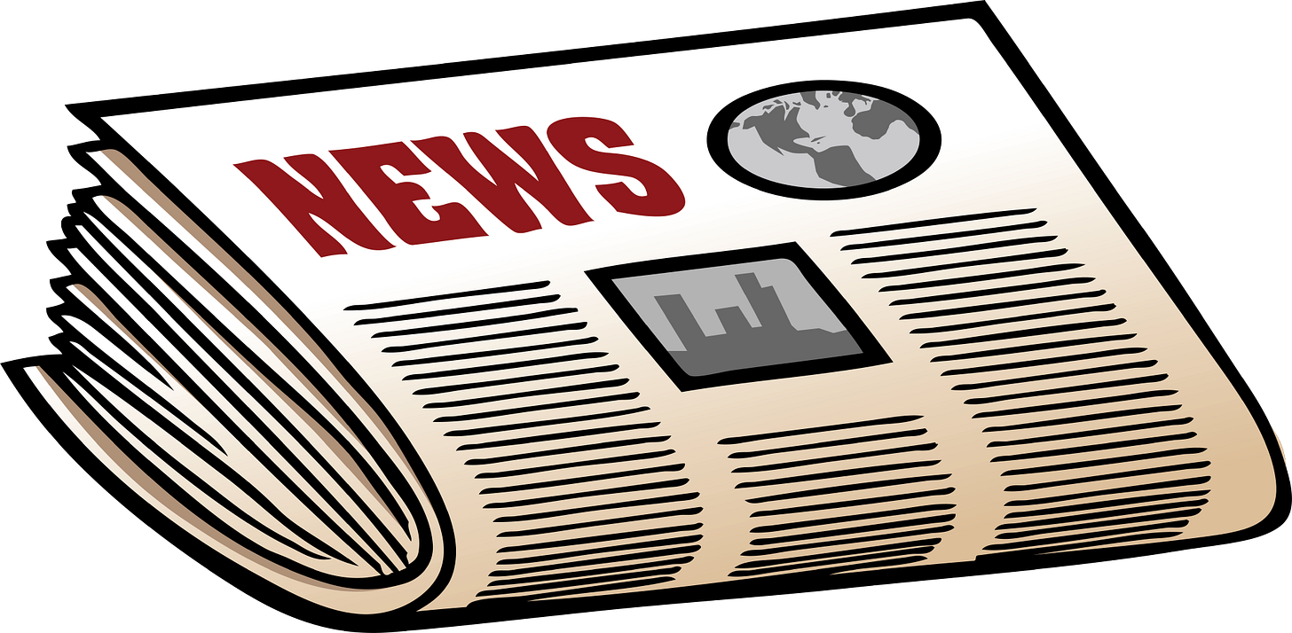 Cartoon image of a newspaper Cartoon image of a newspaper
