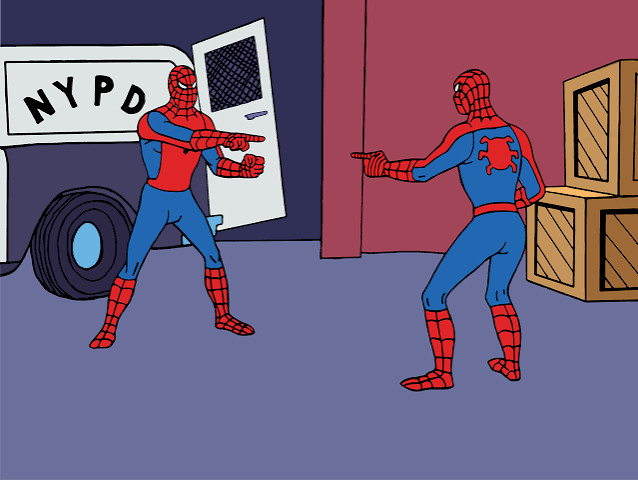 I restored in HD 4k the original "Spider-Man Pointing at Spider-Man"  Template - (aka spiderman confusion meme) - [4096*3072] : r/MemeRestoration