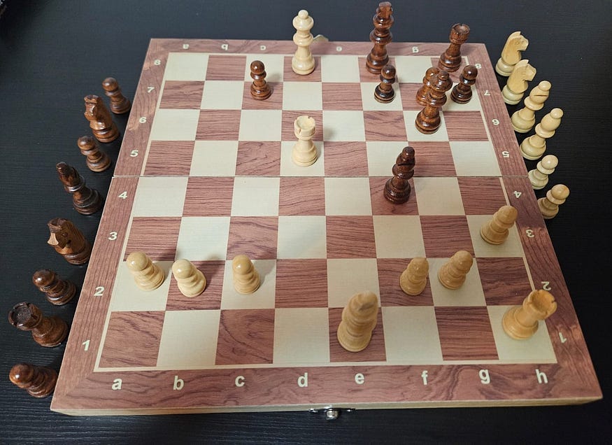 Chessboard photo showing final position of Castellvi vs. Vinyoles chess game Chessboard photo showing final position of Castellvi vs. Vinyoles chess game