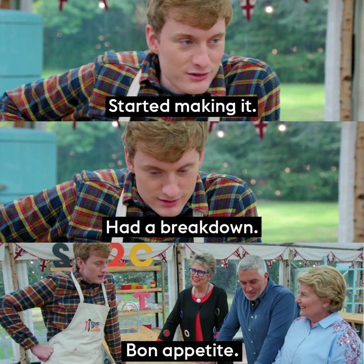 Had A Breakdown" Funny Quote | James Acaster Bake Off Had A Breakdown" Funny Quote | James Acaster Bake Off