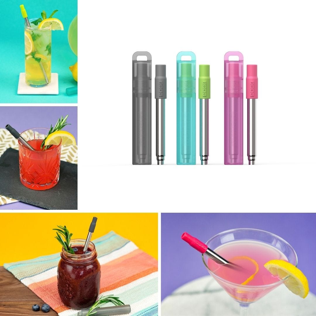 Zoku reusable pocket straws