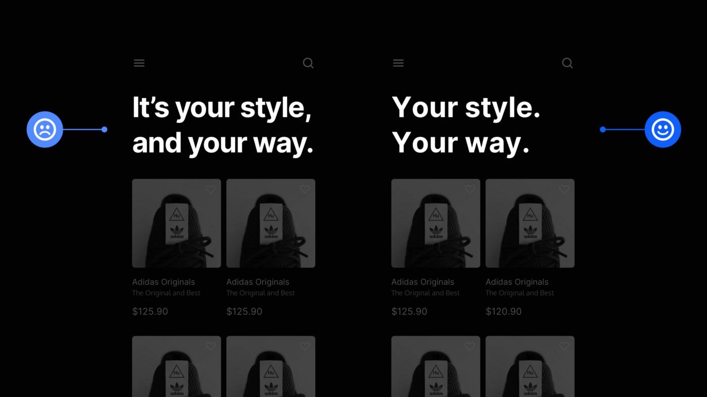 Two design examples. One with the title ‘It’s your style, and your way’, and the other with simply ‘Your style. Your way.’