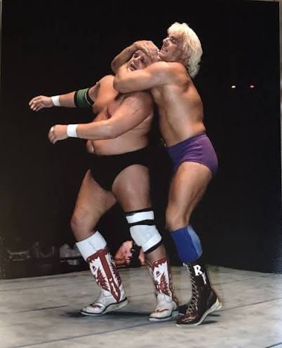 August 9 ,1986 - Ric Flair defeats Dusty Rhodes for the NWA World Heavyweight Wrestling Title in St. Louis, Missouri to win the title for the fifth time. Flair pinned Rhodes when August 9 ,1986 - Ric Flair defeats Dusty Rhodes for the NWA World Heavyweight Wrestling Title in St. Louis, Missouri to win the title for the fifth time. Flair pinned Rhodes when