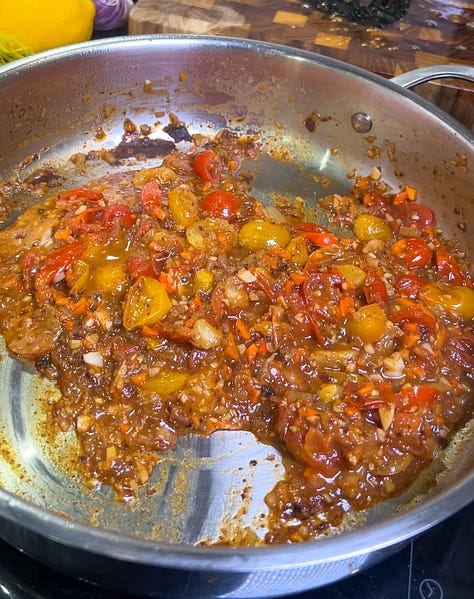 Gallery of different stages of the cooking process