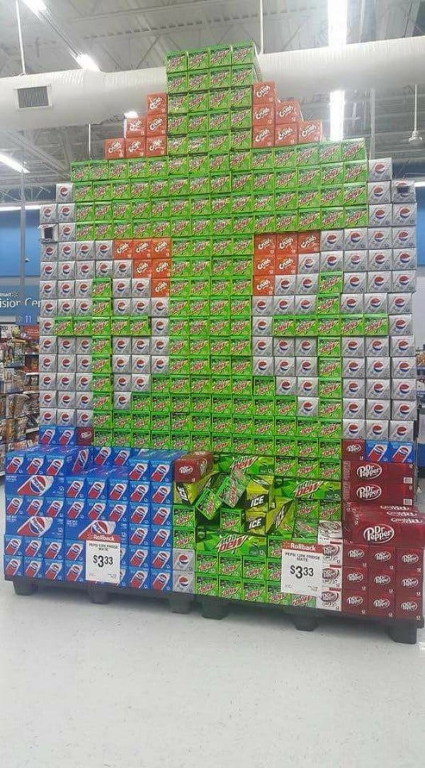 Christian Coke Displays - Crosses made out of coke products Christian Coke Displays - Crosses made out of coke products