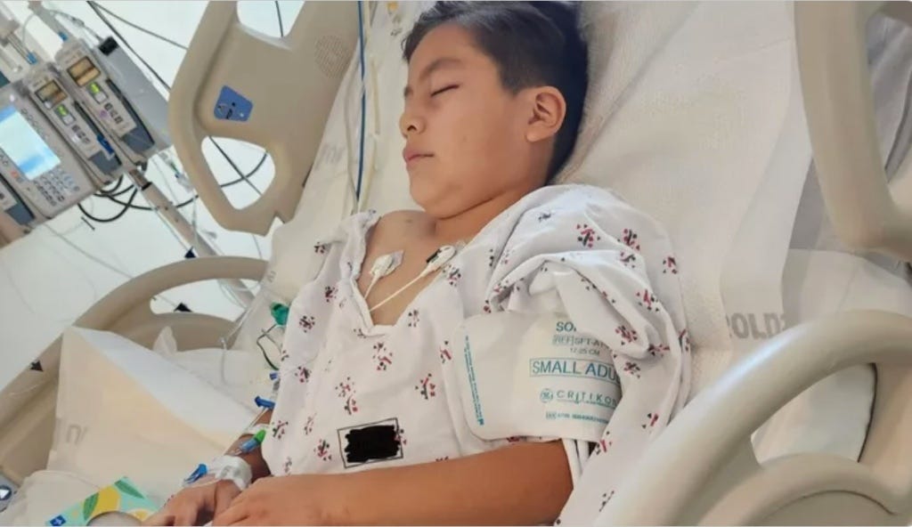 Brayden Medina in the hospital Brayden Medina in the hospital