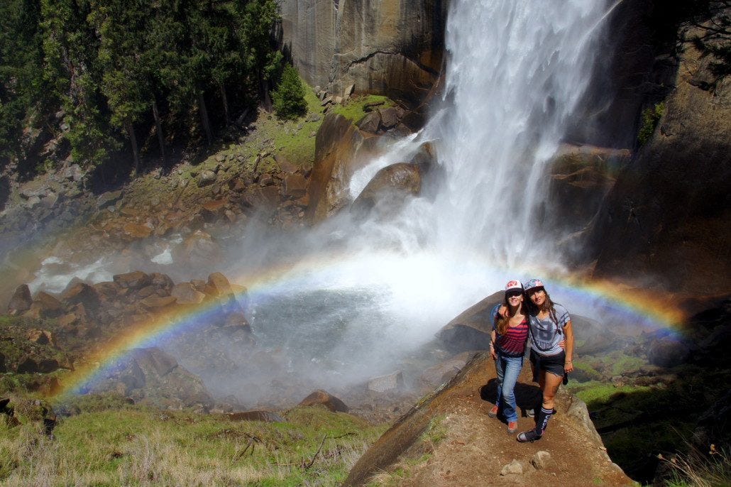 Our buddy Stevie from SprinterLife.com at the foot of Vernal Falls. Our buddy Stevie from SprinterLife.com at the foot of Vernal Falls.
