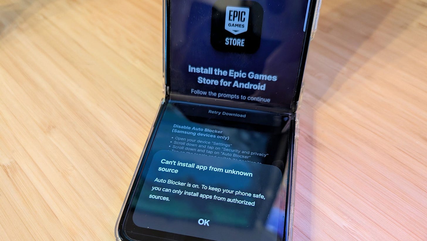 Sure enough, I can’t install the Epic Games Store with Auto Blocker on. It works fine with it off.