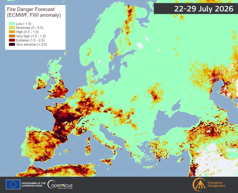 Fire Weather Index - Weekly - 22 to 29 July 2026