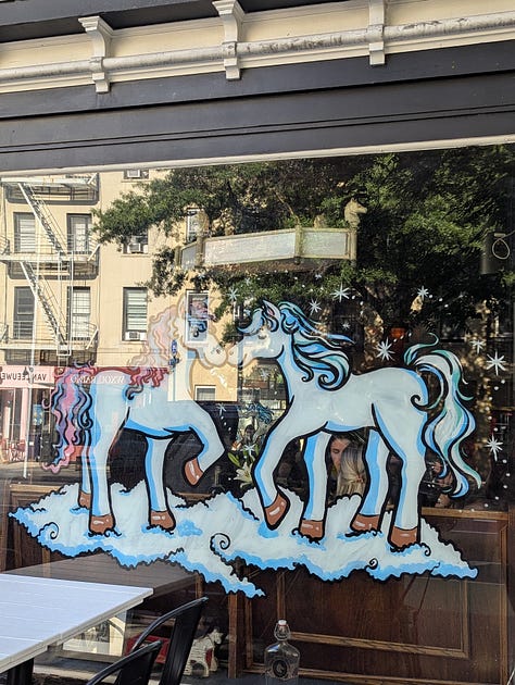 Shop windows.