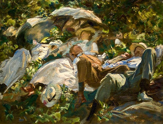 Group with Parasols (A Siesta), 1905, John Singer Sargent Group with Parasols (A Siesta), 1905, John Singer Sargent