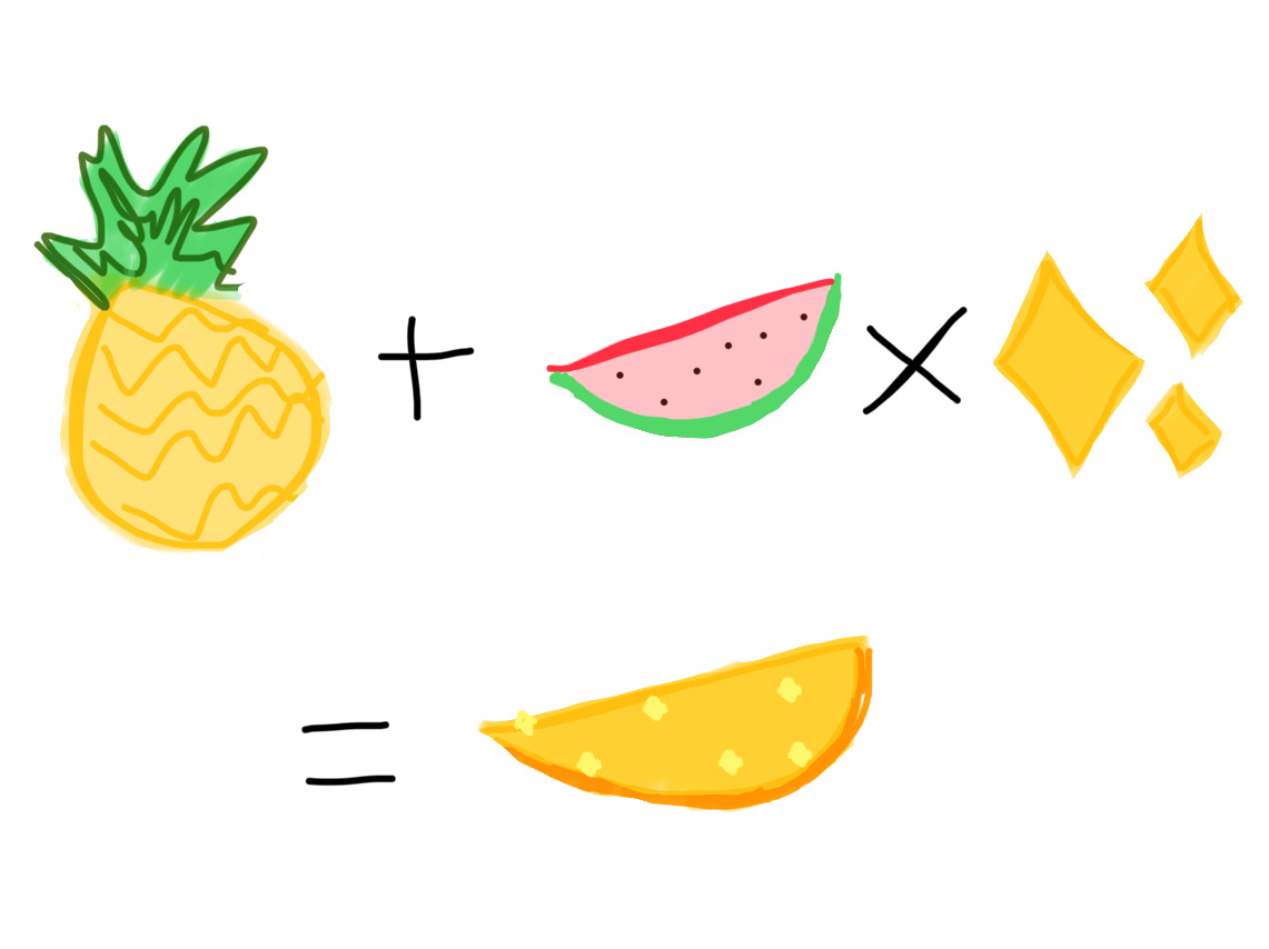yellow sparkly watermelon fruity mathematics