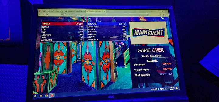 Scores from Laser Tag