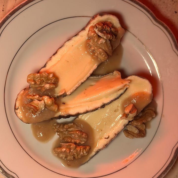 cheese selections at Augustin Marchand d'Vins in Paris