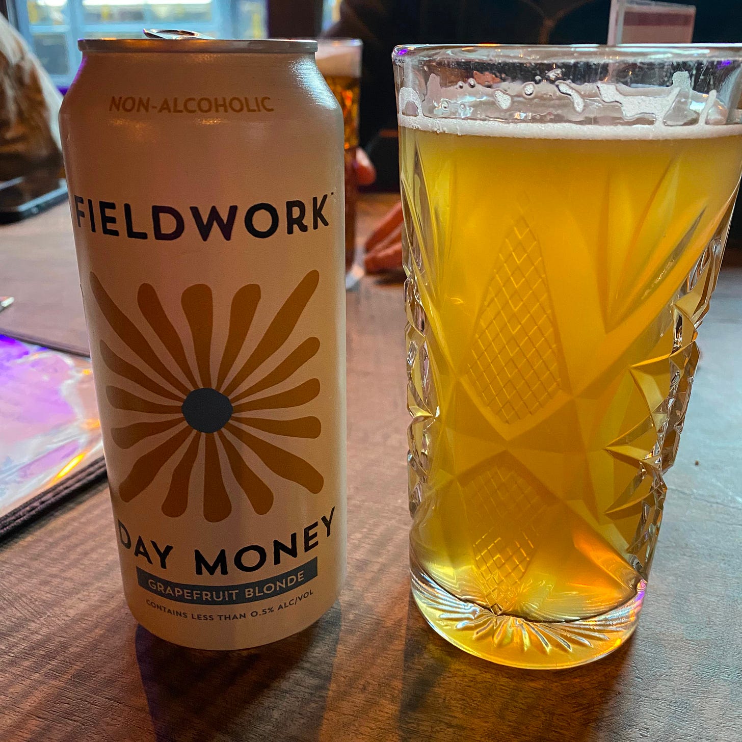 Fieldwork Day Money Grapefruit Blonde nonalcoholic beer