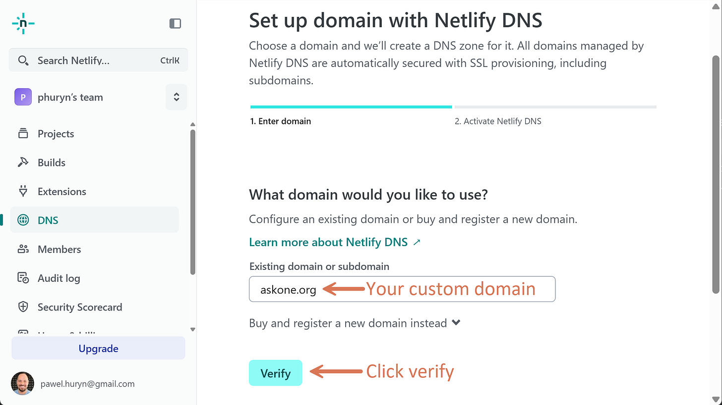 Netlify > Add a domain Netlify > Add a domain