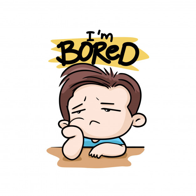 Premium Vector | I'm bored with boy illustration cartoon mascot vector