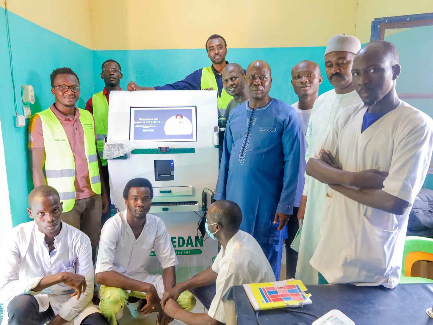 A solar-powered Telemedan healthcare kiosk in rural Chad