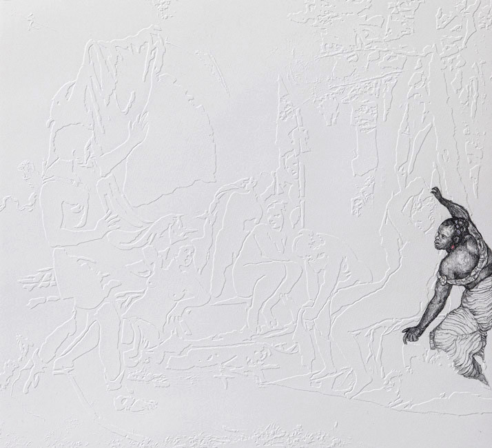 2018, Vanishing Point 7 (Titian) - Graphite and coloured pencil on paper. 79.5cm x 61.50cm