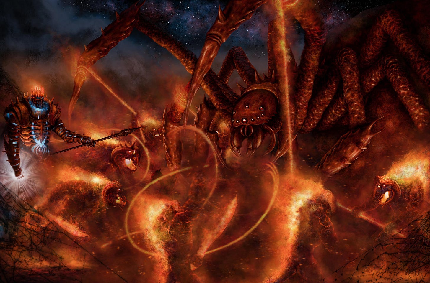 Balrogs Defending Morgoth From Ungoliant by JovanDarkArt on DeviantArt