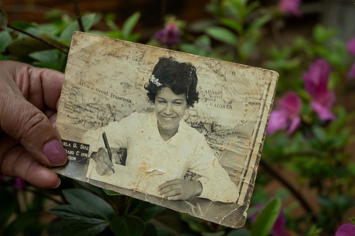 Julia Mendieta, a survivor of criadazgo, poses for photos at her home for The Paraguay Post