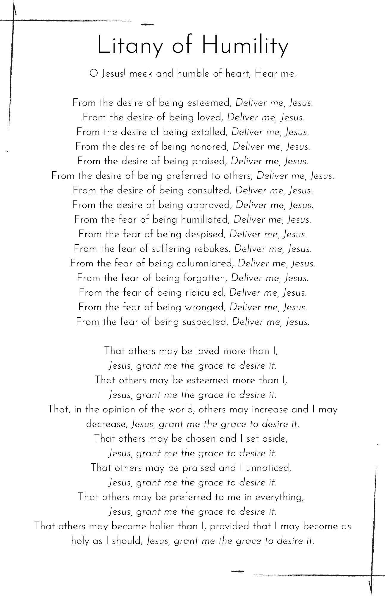 Litany of Humility Printable Catholic Prayer, Christian Wall Art, Minimalist Scripture Print, Religious Gift for Women, Faith Home Decor - Etsy Canada Litany of Humility Printable Catholic Prayer, Christian Wall Art, Minimalist Scripture Print, Religious Gift for Women, Faith Home Decor - Etsy Canada