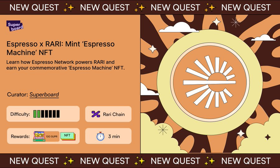 Superboard | Espresso x RARI: Mint ‘Espresso Machine’ NFT Superboard | Espresso x RARI: Mint ‘Espresso Machine’ NFT