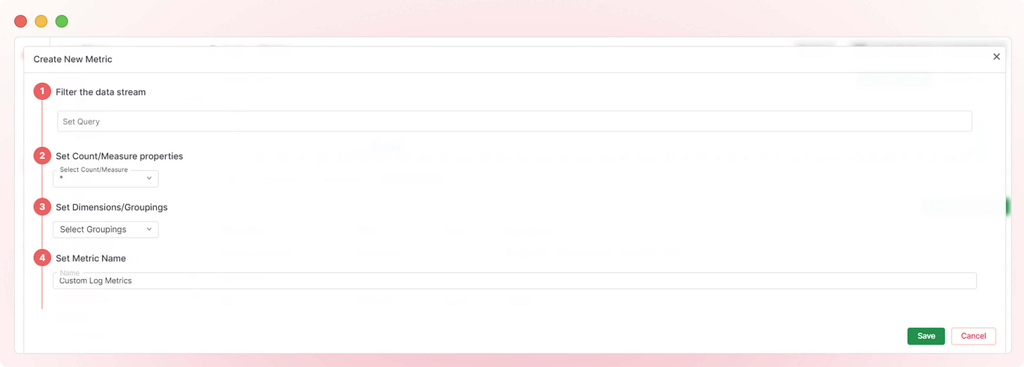 Generate metrics from ingested logs