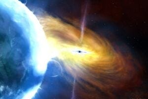 Illustration: a black hole accretion.