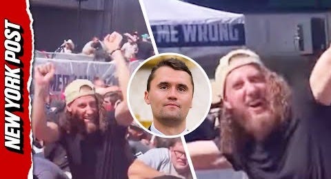 Strange Moment Smiling Man Pumps Fist and Shouts 'USA!' After Charlie Kirk  Shooting - YouTube