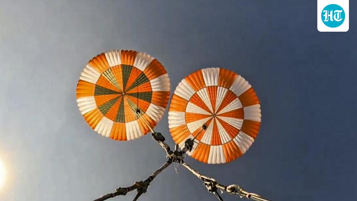 Isro successfully completes test on main parachutes for Gaganyaan mission |  India News