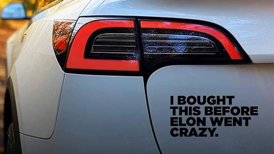 Elon Musk Car Sticker for Tesla, Car Bumper Sticker Decal, 7 inches - Funny  Car Sticker Window Decal (Black) : Amazon.com.au: Automotive