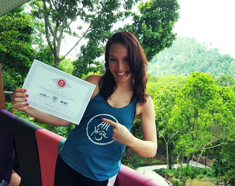 My first 200-TTC Yoga Certificate, 2015, copyright by author
