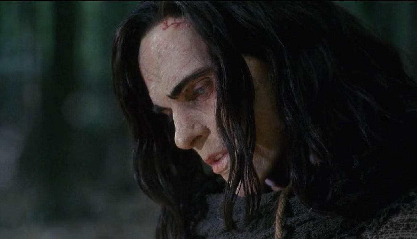 A closeup of the Creature, perfect brows and all.