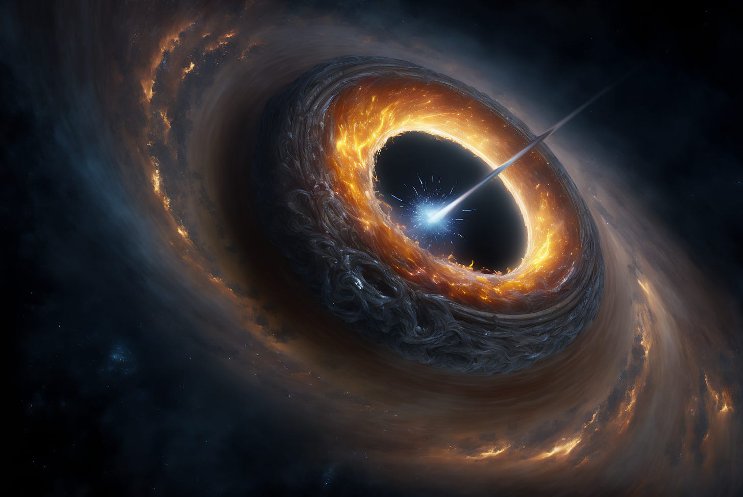General 3060x2048 universe black holes space galaxy quasars Midjourney