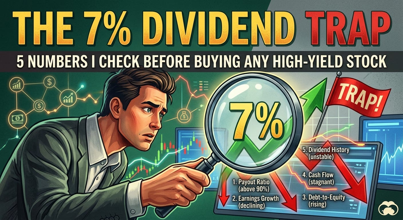 The 7% Dividend Trap: 5 Numbers I Check Before Buying Any High-Yield Stock