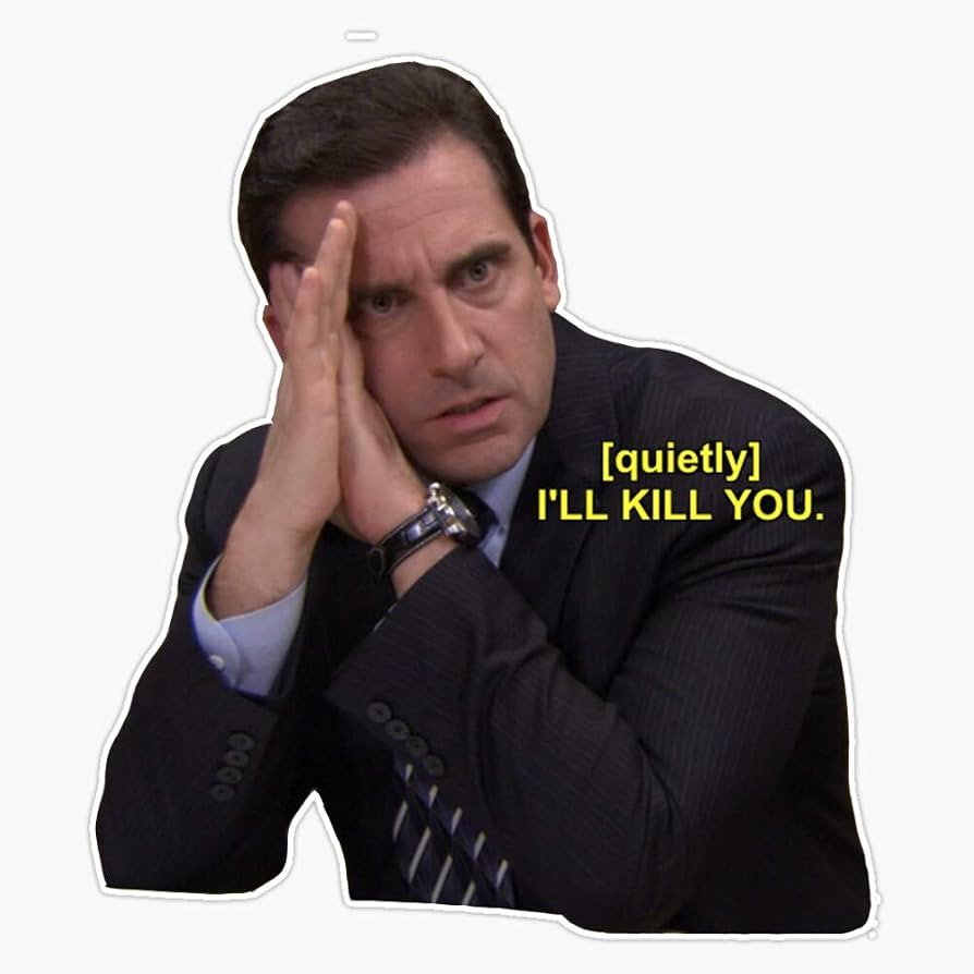Amazon.com: Michael Scott I'll Kill You Sticker Decal Bumper Sticker 5" :  Automotive