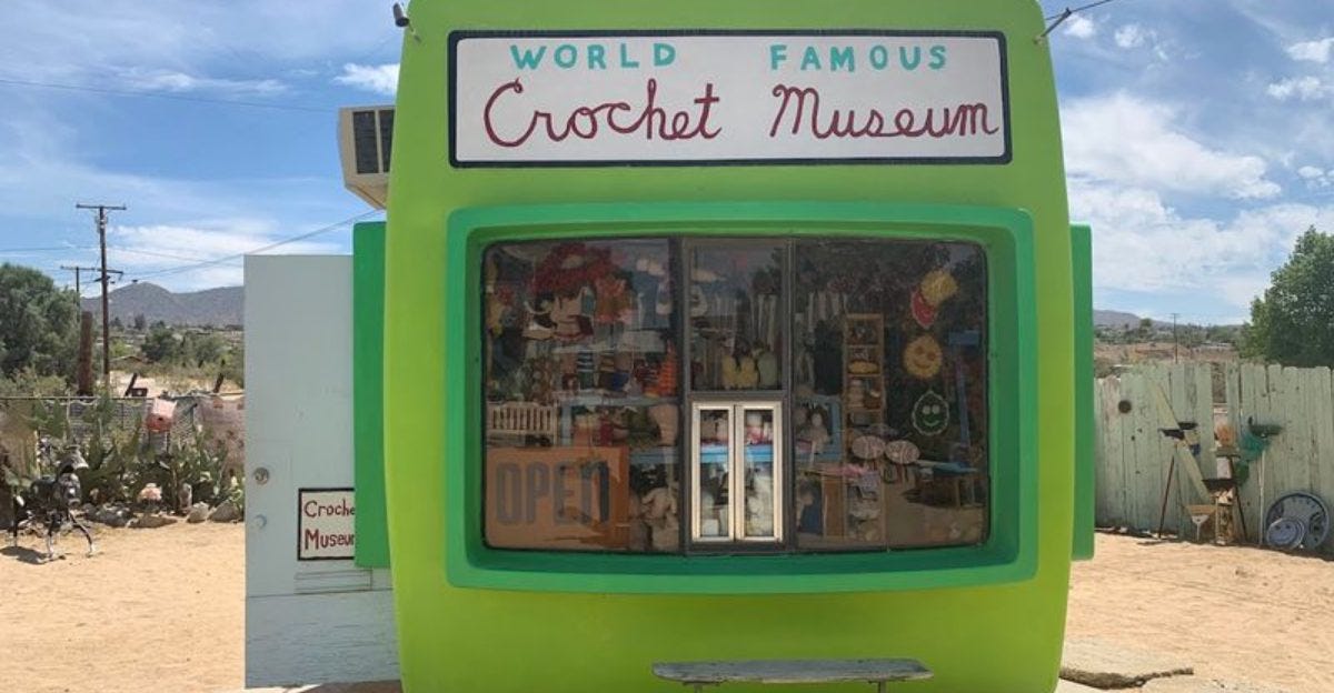 This Tiny Crochet Museum in California Is One of the Weirdest Places You'll Ever See 1 This Tiny Crochet Museum in California Is One of the Weirdest Places Youll Ever See