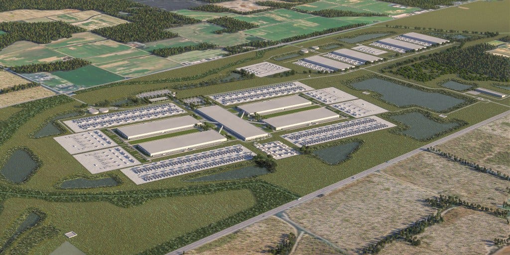 Rendering of Meta's Richland Parish Data Center Rendering of Meta's Richland Parish Data Center