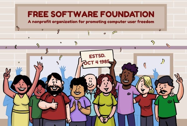 Free Software Foundation (FSF) @fsf@hostux.social on X: "It's our birthday  today -- we're thirty-seven years old! Check out some of the milestones in  the history of #GNU and #FreeSoftware #FSF, such as
