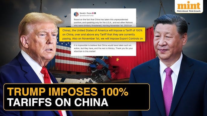 US-China Tensions Rise: Trump Announces Extra 100% Tariffs On China Over  Beijing’s Export Controls