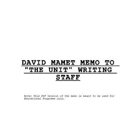 David Mamet's Infamous Memo
