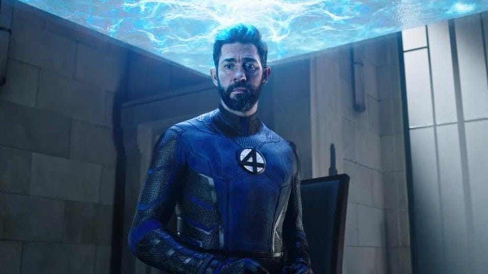 John Krasinski as Reed Richards explains incursions inside the Illuminati headquarters in Doctor Strange in the Multiverse of Madness.