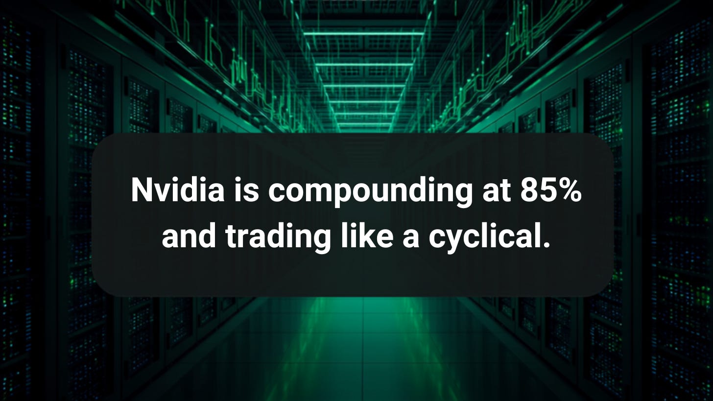 Nvidia is compounding at 85% and trading like a cyclical Nvidia is compounding at 85% and trading like a cyclical