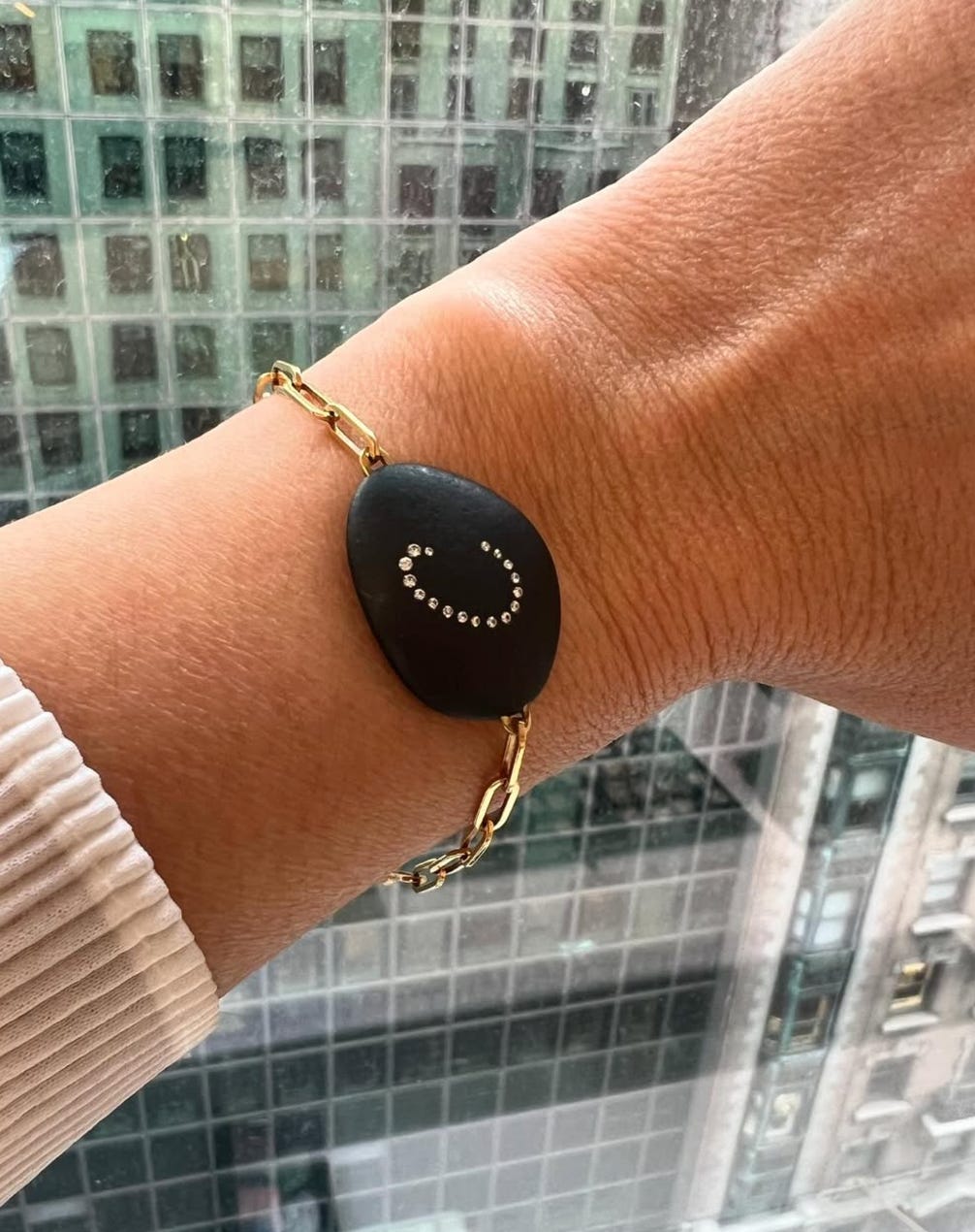 CVC stones initial bracelet