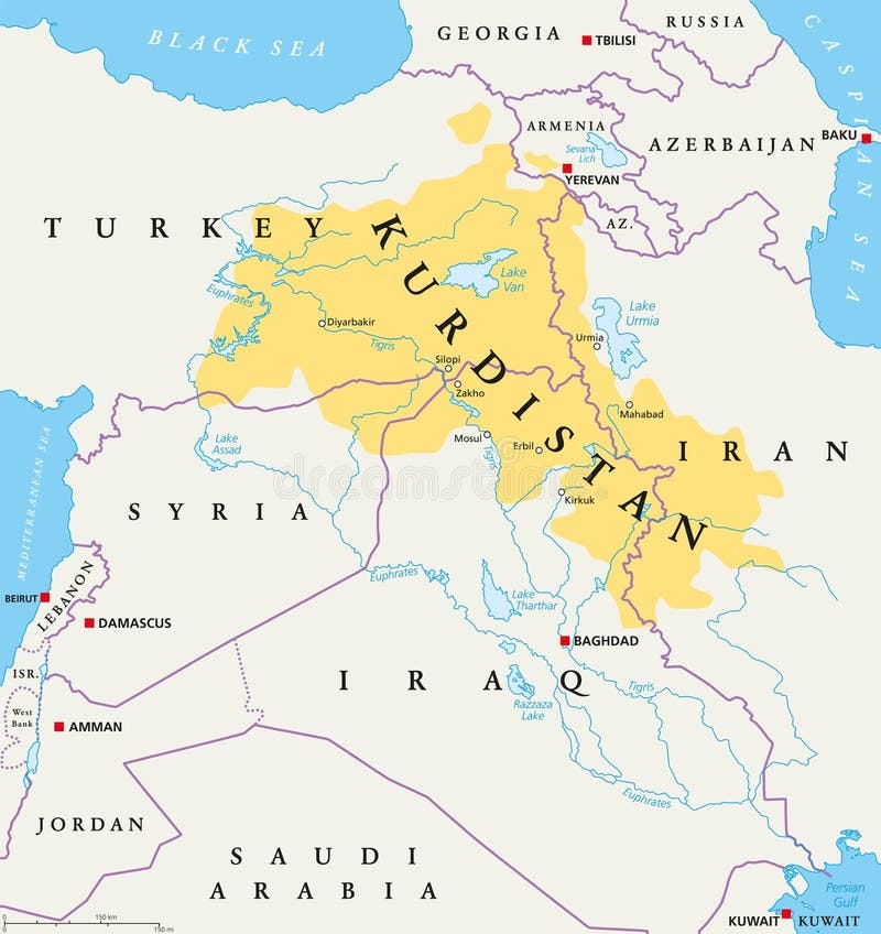 Kurdistan Politisk översikt För Kurdish Länder Vektor Illustrationer -  Illustration av kurder, östligt: 74860412