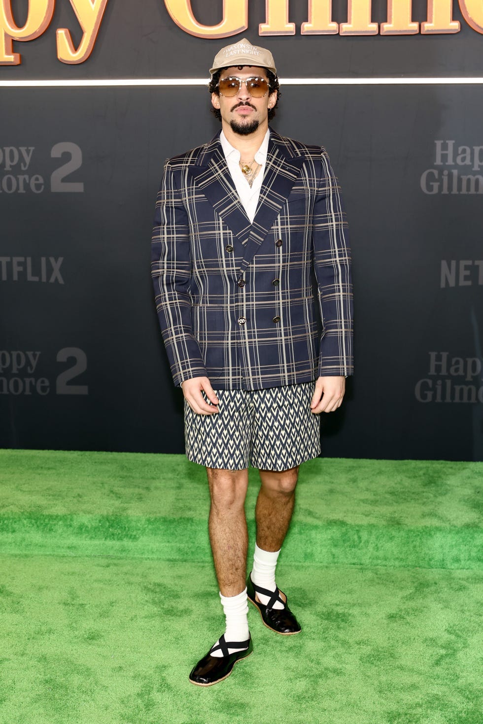 new york, new york july 21: bad bunny attends netflixs happy gilmore 2 new york premiere at jazz at lincoln center on july 21, 2025 in new york city. (photo by arturo holmes/wireimage)