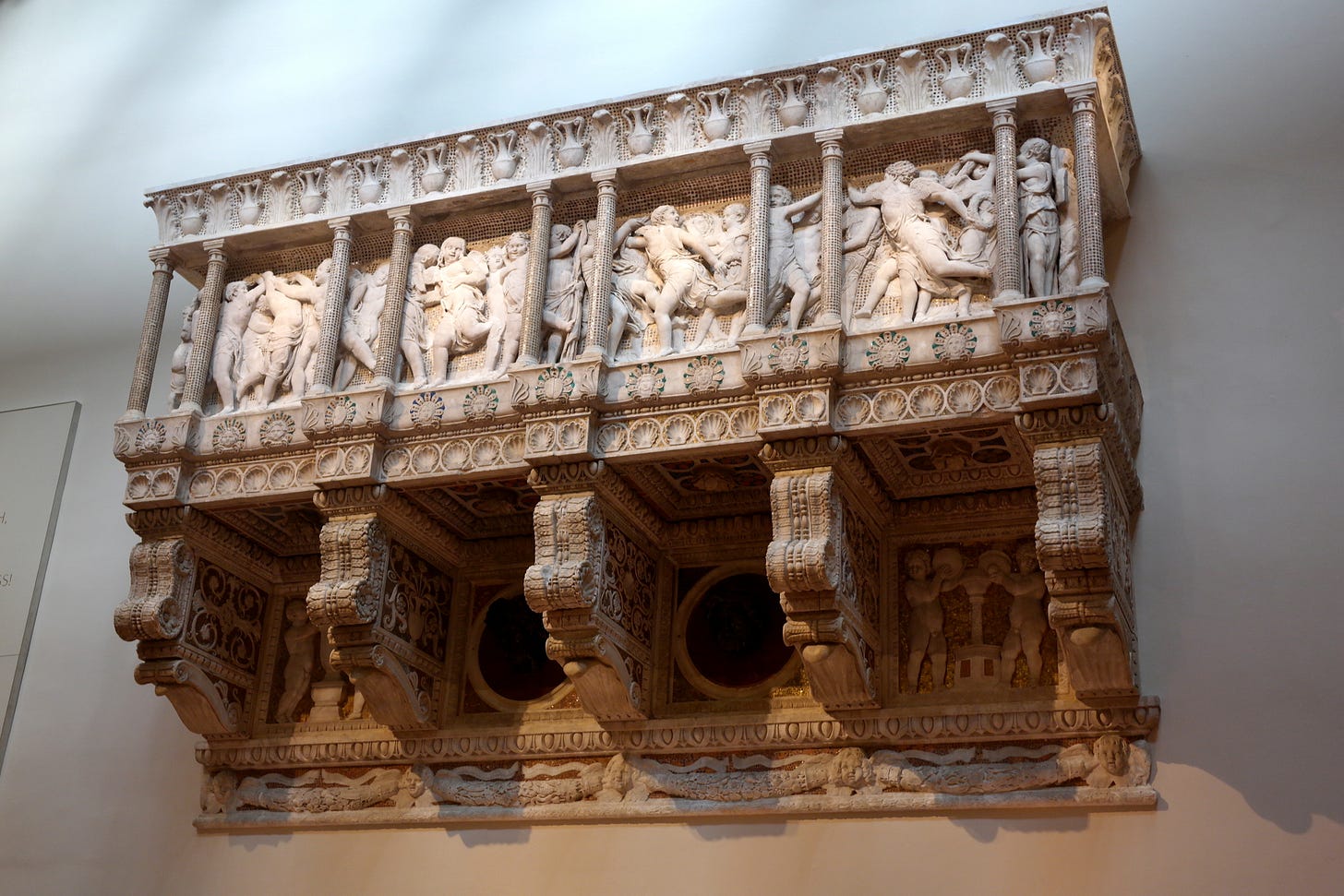 Donatello Cantoria frieze with dancing putti spiritelli Florence Cathedral Donatello Cantoria frieze with dancing putti spiritelli Florence Cathedral